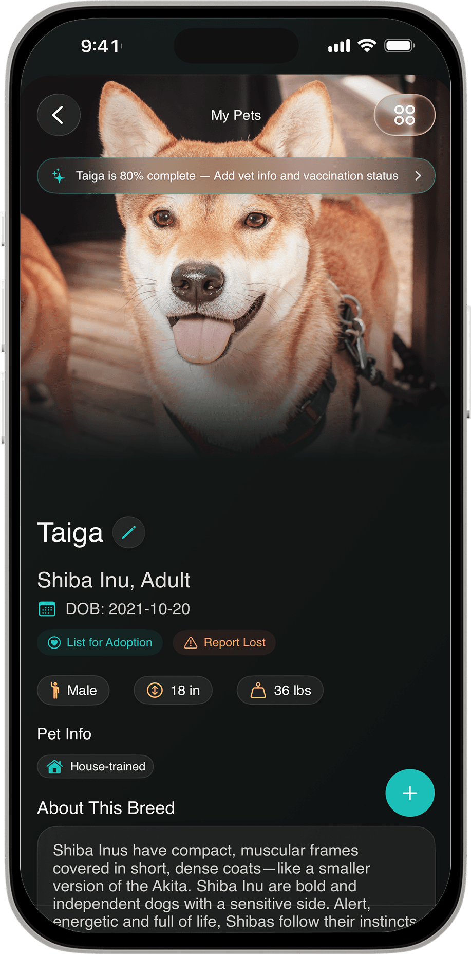 Create your dog's profile