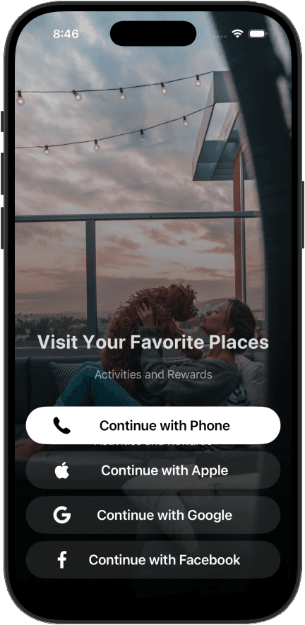 Welcome screen — app introduction